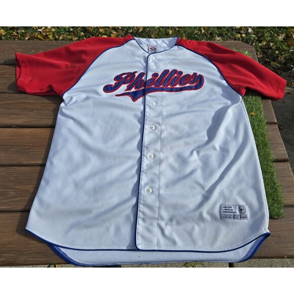 True Fan Other - True Fan Philadelphia Phillies Baseball Jersey Men’s Sz XL EUC White Red Blue